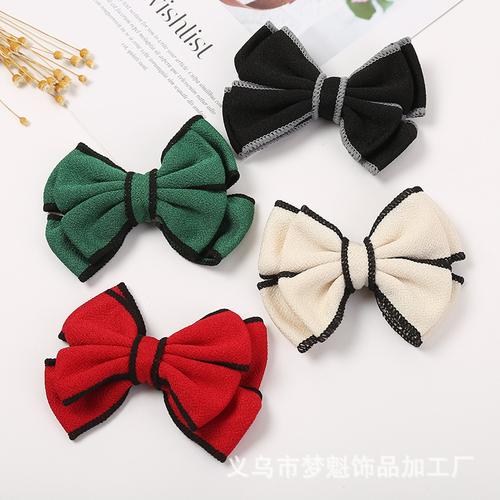 毛绒布艺蝴蝶结装饰鞋帽花女士手工diy饰品配件头饰厂家直供批发